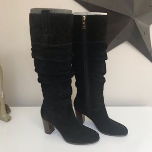 Tommy Hilfiger Knee High Boots. Black Suede Size 6. New